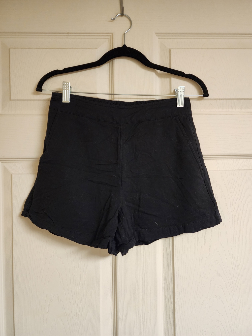 Women’s Black Cotton Lounge Shorts